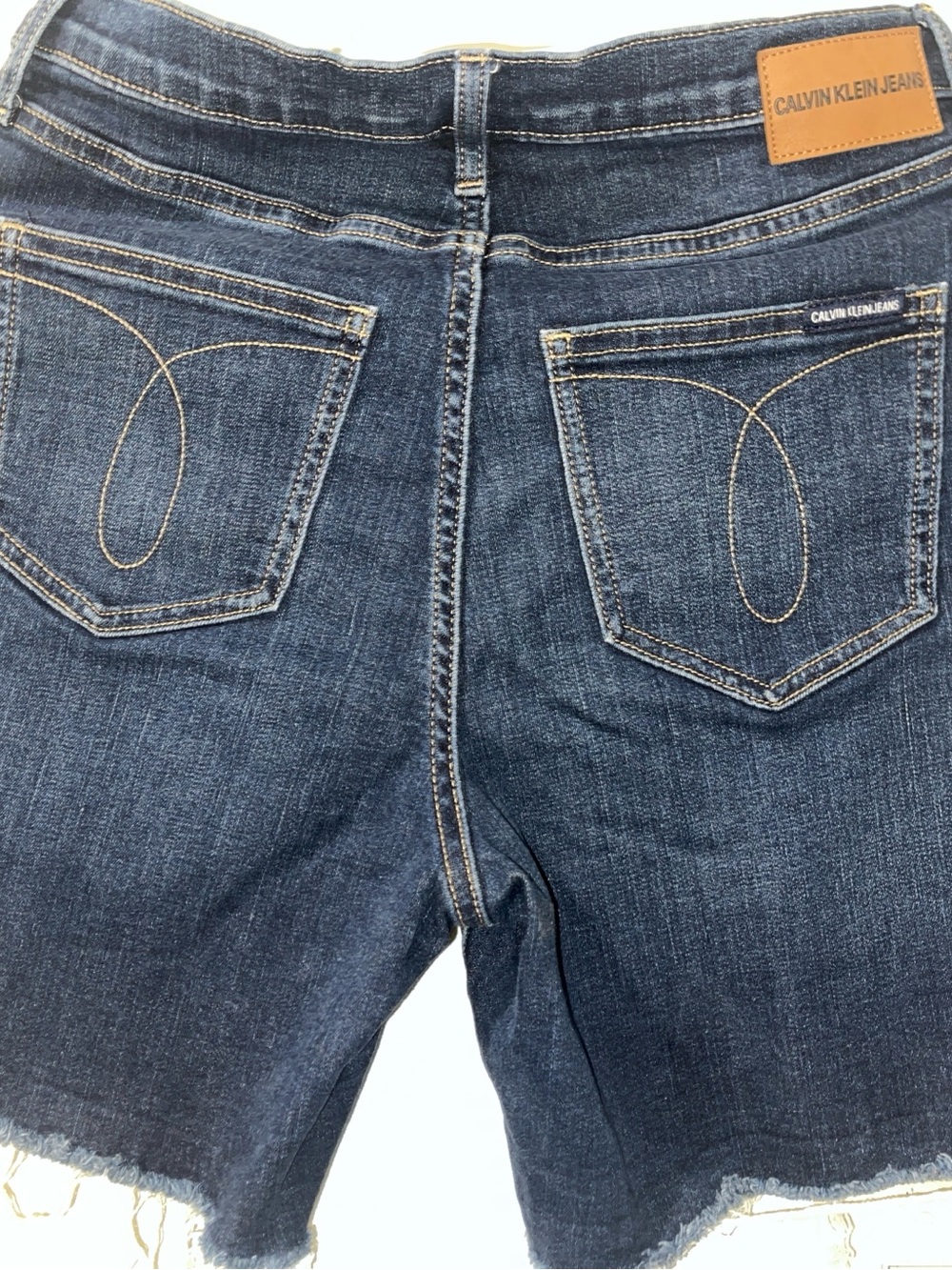 Calvin Klein Women's Dark Indigo Boyfriend Denim Shorts